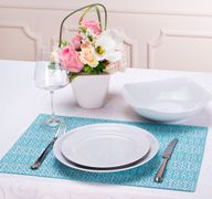 Плейсмет деко 33*48см цвет: голубой/серебро,  100% хлопок