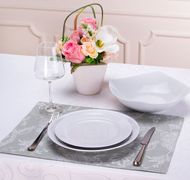 Плейсмет эмилия 33*48см цвет: зеленый/серебро, 100% хлопок