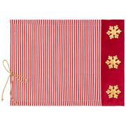 Плейсмет 30х40 см. снежинки х/б 100% ,красная полоска