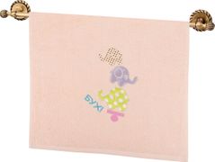 Полотенце махровое слоники 50х90, 100% хлопок, персик