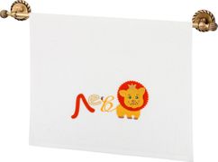 Полотенце махровое азбука-лев,белое,50х90,вышивка