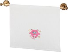 Полотенце махровое совушка,белое,50х90,вышивка