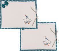 Комплект салфеток-плейсметов 35*45 см. 2шт, гуси,х/б 100%,горох шампань