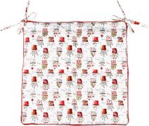 Сидушка на стул 40*40 см, летняя веранда, хлопок 100%,синий