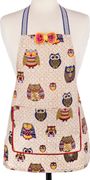 Фартук детский совушки, бежевый, 100% лён