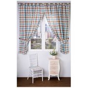Комплект штор кухонных из 2-х шт  мокко ,145х180см,100% хлопок, клетка,