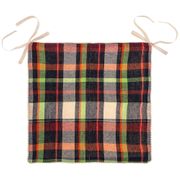 Сидушка на стул  бристоль, 40х40, 100% хлопок, клетка+ шампань