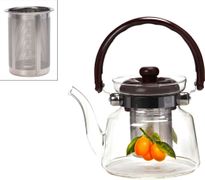 Заварочный чайник agness 800 мл. с фильтром жаропрочное стекло (кор=24шт.)  