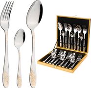 Набор столовых приборов agness  на 6 персон 18 пр.в деревянной шкатулке (кор=10набор.)