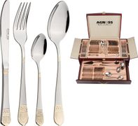 Набор столовых приборов agness на 12 персон 72 пр.в деревянном чемодане 55*32*22 см (кор=2набор.)