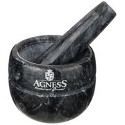Ступка agness с пестиком диаметр=9 см высота=7 см (кор=6набор.)