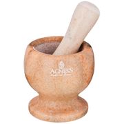 Ступка agness с пестиком диаметр=9 см высота=10 см (кор=6набор.)