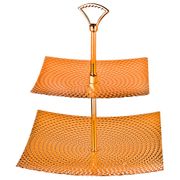 Фруктовница 2-х ярусная 25,5*25,5/20,5*20,5 см. высота=30 см. (кор=12шт.)