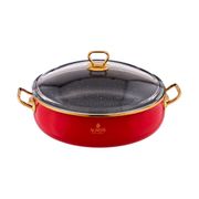 Сотейник agness эмалированный со стекл. крышкой и антипригар. мраморным покрытием, 26см / 3,5л