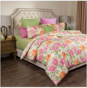 Кпб евро пионы под 200*220 -1шт., пр (цвет св.зеленый) 220*250  -1шт., нав 70*70-2шт