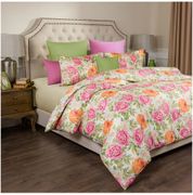 Кпб евро пионы под 200х220 -1шт., пр (цвет св.желтый) 220х250  -1шт., нав 70х70-2шт