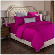 Кпб евро богемахлопок 100%,фуксия, сатин,вышивка,под200х220 -1шт., прост240х240 -1шт., нав 50х70х5