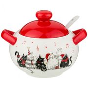 сахарница с ложкой коллекция party cats 13,7*11,5*10,5 см (кор=36 шт.)