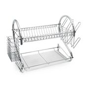 Сушилка для посуды двухъярусная 55*24,5*36см из хромированной стали 0764