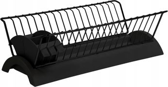 Сушилка для посуды 41,5*26*11,5 см из хромированной стали с поддоном (черный) 0769C