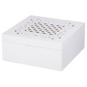 ШКАТУЛКА ДЛЯ ЧАЯ БЕЛАЯ С 4-МЯ СЕКЦИЯМИ 18*8*18 СМ (КОР=18ШТ.) 255-143