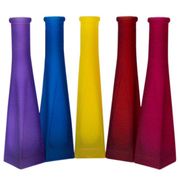 27MIX21561 ЦВЕТНОЙ МИКС "Стрелки" ваза пирамидка малая 4-х угольная цветная матовая микс 27MIX21561