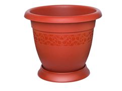 Кашпо "Орнамент" №1 1,2л с поддоном ЭЛЬФПЛАСТ - ЭЛФ002