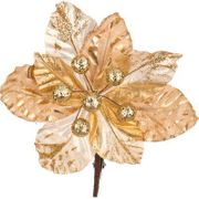 ЦВЕТОК ИСКУССТВЕННЫЙ "ПУАНСЕТИЯ" НА КЛИПСЕ ДЛИНА=17 СМ. (КОР=100ШТ.) 241-1001