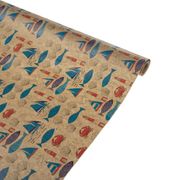 Бумага упаковочная "Море-парусник" крафт бурый Ribbed, 0,6x10м, 40г/м2 