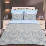 Комплект постельного белья (КПБ) 2-х слойн. хлопок-жаккард "Эко" "Вензеля голуб." (2 спальный (4 нав