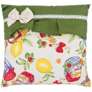 ПОДУШКА ДЕКОРАТИВНАЯ 40Х40СМ, "ДЖЕМ", ХЛОПОК 100% ШАМПАНЬ+ЗЕЛЁНЫЙ 850-858-6