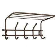 Вешалка настенная с полкой "Комфорт 5" 5 крючов цв.Медный антик (уп.2) ВНК51