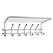 Вешалка настенная с полкой "Комфорт 7" 7 крючов цв.серый металлик(уп.2) ВНК73