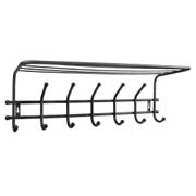 Вешалка настенная с полкой "Комфорт 7" 7 крючов цв.черный (уп.2) ВНК72