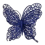 ИЗДЕЛИЕ ДЕКОРАТИВНОЕ "БАБОЧКА" НА КЛИПСЕ. ДЛИНА=14СМ. ФИОЛЕТОВЫЙ (МАЛ=100ШТ./КОР=400ШТ.) 241-2441