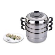 КАСТРЮЛЯ-МАНТОВАРКА 3 УРОВНЯ ДИАМЕТР=28 СМ. 8,7 Л. ИНДУКЦИОННОЕ ДНО (КОР=4ШТ.) 933-002