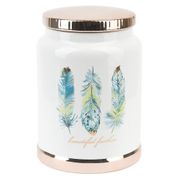 Банка для сыпучих продуктов "Перья" d=11,5см. h=16,5см. v=1150мл. (подарочная упаковка) 1750186