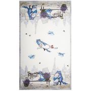 Полотенце синие коты. париж,40х70см, 100% хлопок,твил, бел