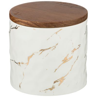 банка для сыпучих продуктов коллекция золотой мрамор цвет:white 11,5*11 см