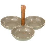 менажница с деревянной ручкой коллекция золотой мрамор цвет: gray 23,5*23,5*16,5 см