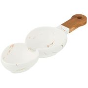 менажница с деревянной ручкой коллекция золотой мрамор цвет: white  34*11,3*5 см