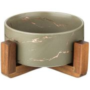 салатник на  деревянной подставке  коллекция золотой мрамор цвет: gray 20,8*20,8*8.5 см