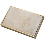  полотенце снежинка,35х70. махра,беж,вышивка,100% х\б 400гр\м, кружево