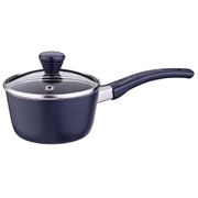 ковшик agness black marble с антип покрытием и стекл. крышкой 600 мл без упак. (кор=18шт.)12*6 см