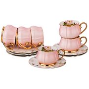 чайный набор 12 пр., на 6 персон, 230 мл. пинк (кор=6набор.)