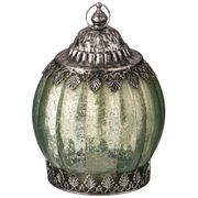 светильник с led-подсветкой и металл.элементами, д=12см, в=16см, зеленый (кор=12шт.)