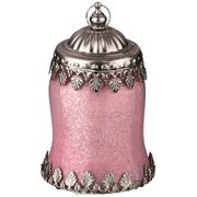 светильник с led-подсветкой и металл.элементами, д=9см, в=15см, розовый (кор=24шт.)