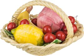 изделие декоративное корзина с фруктами диаметр=22 см высота=13 см 