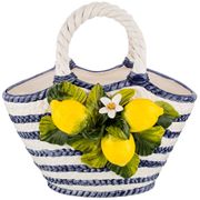 изделие декоративное корзина с лимонами 34*20 см. высота=35 см. 