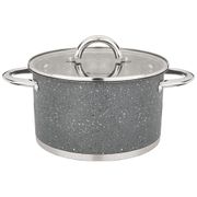 кастрюля agness со стеклянной крышкой, нерж.сталь, 6,0л 24х13,5см